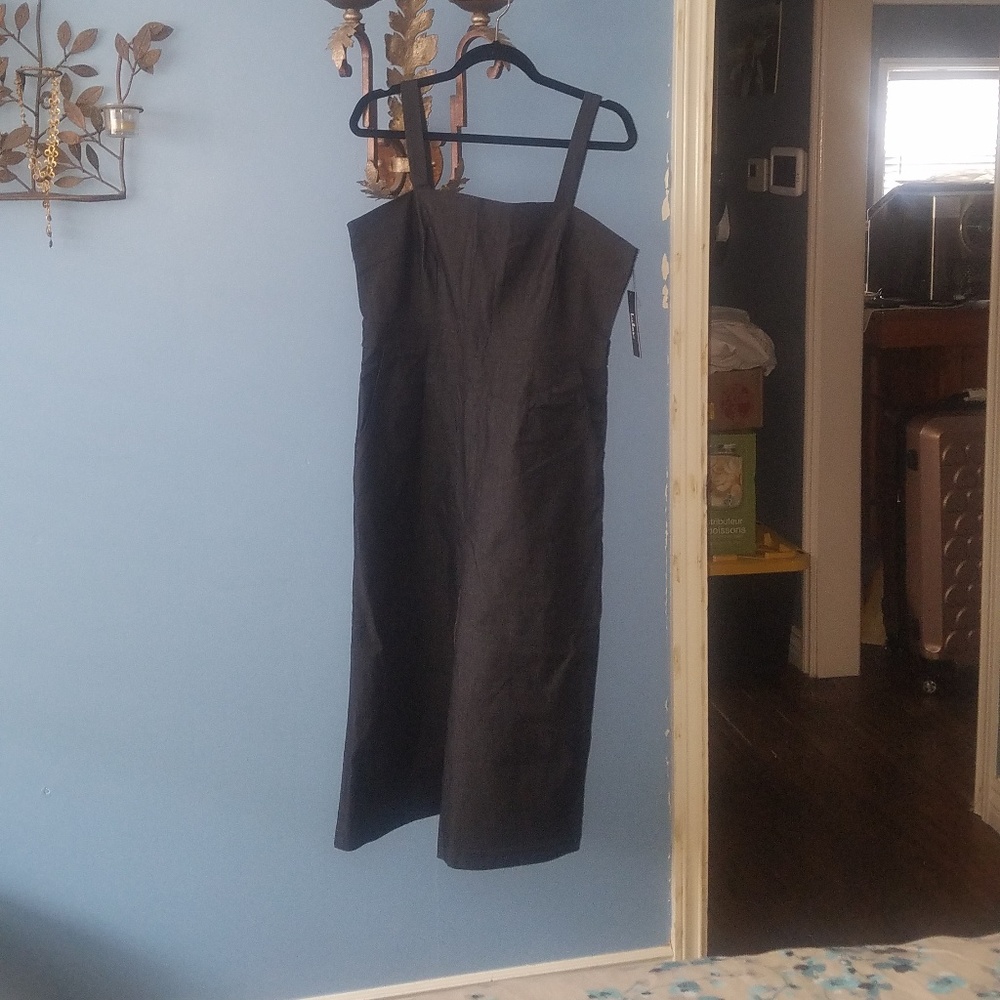 LULU'S Denim romper size XL wide leg